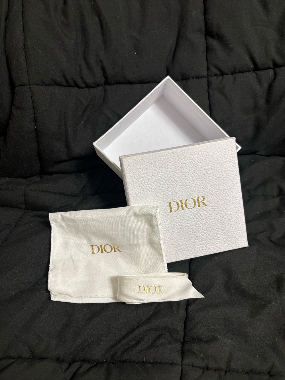 Dior White Box, Dust Bag & Ribbon with Gold Logo